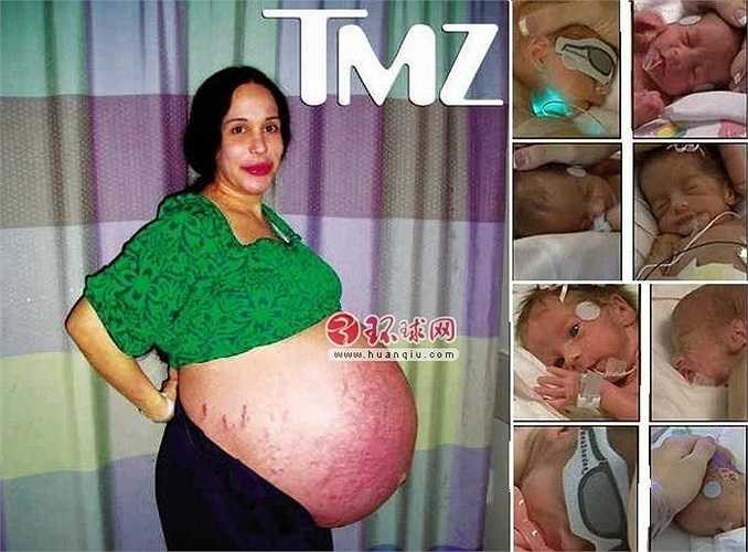 Tám em bé gồm 6 trai, 2 gái, đều sống khỏe mạnh. Nadya được thụ tinh nhân tạo với 6 phôi thai nhưng sau đó, hai phôi tách thêm hai bào thai. 