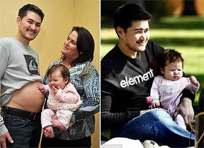 Thomas Beatie, người đàn ông 34 tuổi, gây sốc khi mang bầu và sinh một bé gái vào ngày 29/6. 