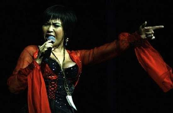 Không chuộng những bộ váy khoét ngực quá rộng, nữ diva trung thành với kiểu đầm xuyên thấu.