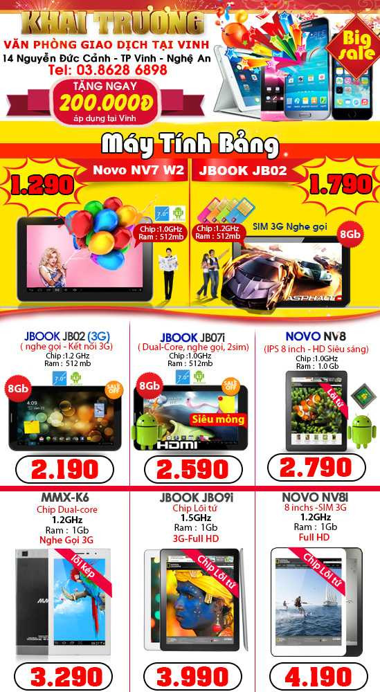 Máy tính bảng - ĐTDD xả hàng giá sốc