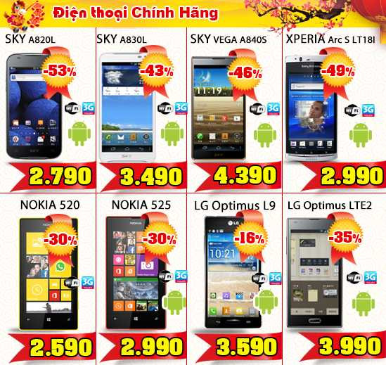 Máy tính bảng - ĐTDD xả hàng giá sốc