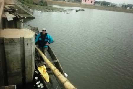 Khu vực Đập Tràn - nơi diễn ra cuộc thi bơi tại Hội khỏe Phù Đổng do huyện Quảng Trạch (Quảng Bình) tổ chức.