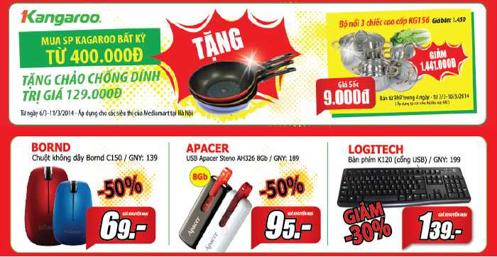 Ưu đãi lớn dịp 8/3 – Điện máy đồng giá 83.000 đồng tại Media Mart