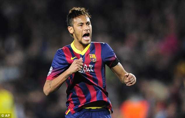 What's wrong? Neymar appeals to the referee after his effort was ruled out for offside on Jordi Alaba