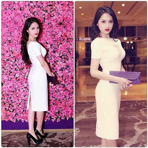 Tham gia sự kiện hay những buổi tiệc tùng, Hương Giang thường chọn váy có thiết kế sang trọng đồng thời tôn được vóc dáng thon gọn của mình.