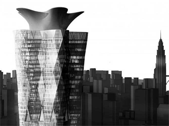 The Blossom Tower, tọa lạc tại Malaysia, sẽ bao gồm công viên điêu khắc, các không gian biểu diễn ngoài trời, một bảo tàng loài người và quán cà phê trên đỉnh tháp. 