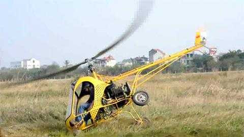 Chiếc máy bay của anh Thắng trong lần thử nghiệm thứ ba thất bại