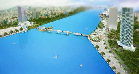 Đà Nẵng, cầu đi bộ, vỏ sò, bắc qua sông Hàn, triệu USD