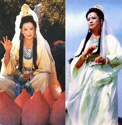 Hình ảnh Quan Âm Bồ Tát (Tả Đại Bân, sinh năm 1943) với tà váy bay trong gió cũng lưu dấu ấn sâu đậm.