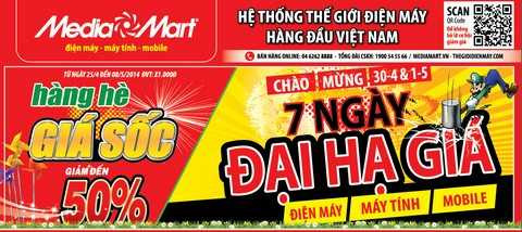 7 ngày đại hạ giá chào mừng đại lễ tại Media Mart