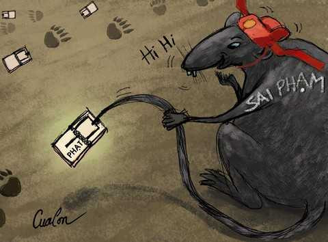 Tranh biếm VACI – MEC: “Xử lý tham nhũng: Chớ để đầu voi đuôi chuột” 