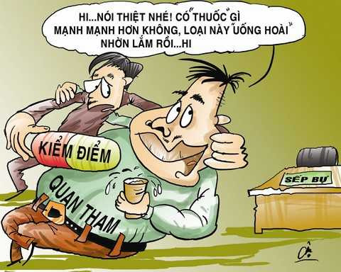 Tranh biếm VACI – MEC: “Xử lý tham nhũng: Chớ để đầu voi đuôi chuột” 