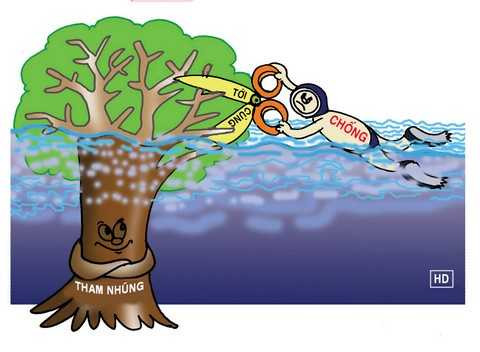 Tranh biếm VACI – MEC: “Xử lý tham nhũng: Chớ để đầu voi đuôi chuột” 