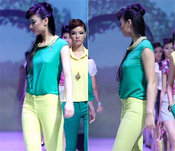 17 tuổi, Hồng Quế gây sốc khi cố tình không mặc nội y tham gia trình diễn thời trang.