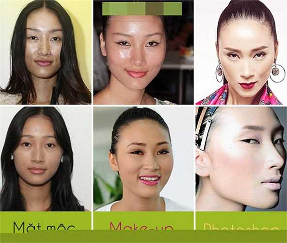 Huyền Trang như được biến đổi thành người khác nhờ trang điểm.