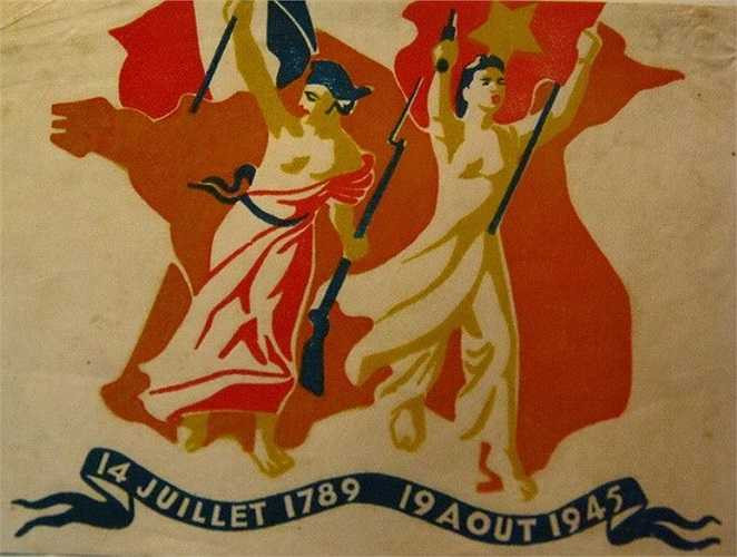 Vẽ nhân ngày quốc khánh Pháp (14/7), phỏng theo tác phẩm Thần tự do trên chiến lũy của họa sĩ Delacroix. Họa sĩ Lương Xuân Nhị muốn người Pháp hiểu rằng cuộc cách mạng của người Pháp trước đây, cũng như cuộc cách mạng của Việt Nam hiện tại, đều giống nhau về bản chất và lý tưởng. 