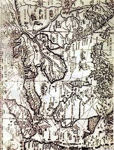 Bản đồ của Van - Langren (người Hà Lan) vẽ năm 1595. Bản đồ này vẽ hết sức phong phú, rất nhiều chi tiết, nhất là tại vùng Trung bộ. Tại Bắc Bộ cũng có nhiều chi tiết, nhất là sông Hồng. Đặc biệt, trên phần đất liền, ngoài địa danh rất đáng lưu ý là mũi Varella còn có bờ biển Costa da Pracel, ở đối diện với Pulocanton (Cù Lao Ré) thuộc địa phận tỉnh Quảng Ngãi. Ảnh: Báo Đà Nẵng.