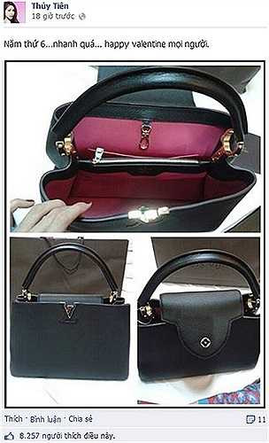 Túi xách hàng trăm triệu được Công Vinh tặng nhân dịp Valentine.