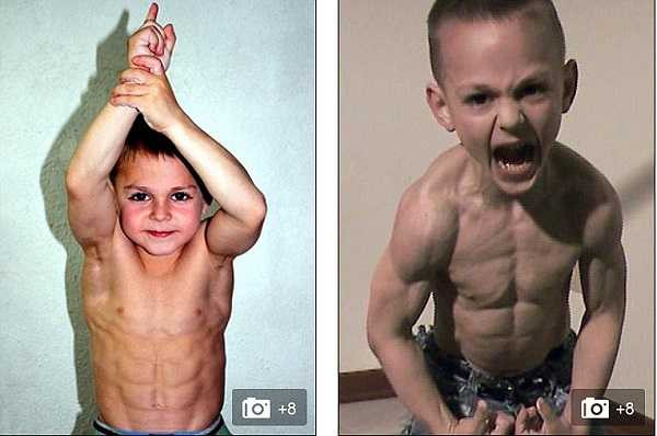 Hai cậu bé Giuliano (7 tuổi) và Claudiu (5 tuổi) đã bắt đầu làm quen với những bài tập thể hình nặng chỉ dành cho lực sỹ từ khi mới 2 tuổi, đây là độ tuổi còn quá nhỏ để có thể tập luyện với cường độ lớn như vậy.