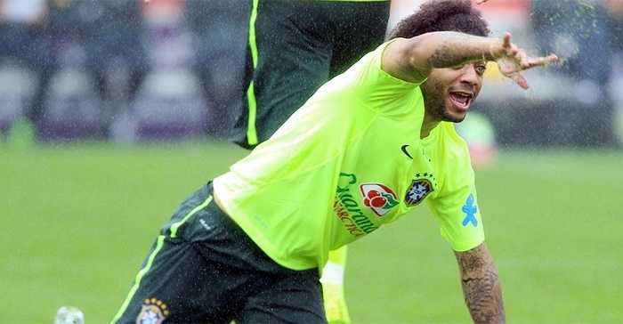 Hậu vệ cánh Marcelo - người mới đây đã có bàn thắng nâng tỷ số lên 3-1 cho Real trong trận chung kết Champions League với Atlentico.