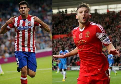 Tương lai của Diego Costa (Atletico) và Adam Lallana (Southampton) chỉ rõ ràng sau World Cup 2014