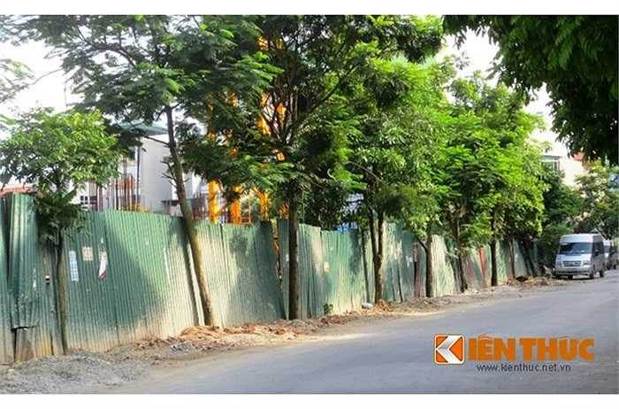 Những tấm tôn liêu xiêu bao quanh dự án.