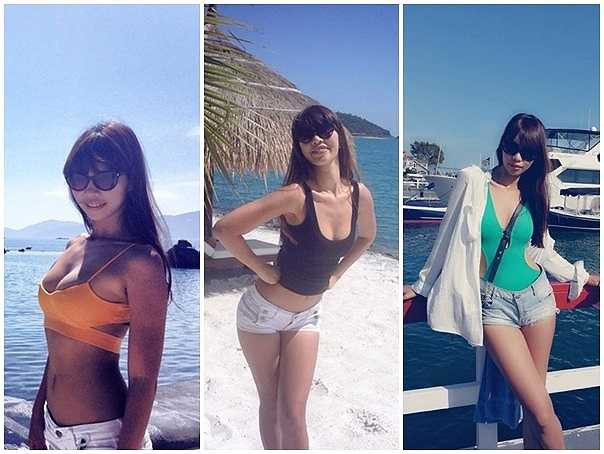 Áo crop top được nữ người mẫu sử dụng nhiều, kết hợp cùng quần jeans năng động. 