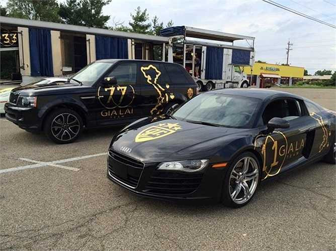 Bộ đôi Audi R8 và Land Rover Range Rover Sport. 