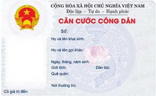 Mẫu thẻ căn cước công dân