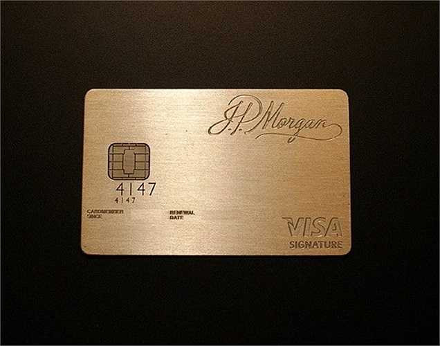 JP Morgan Chase Palladium: Thẻ được làm từ palladium cùng vàng và được dành riêng cho những người có quan hệ với ngân hàng tư nhân, quản lý tài sản và ngân hàng đầu tư JP Morgan. Thẻ JP Morgan Chase Palladium cung cấp một chương trình điểm thưởng cực kỳ giá trị, trong đó mỗi USD chi cho du lịch bằng hai điểm trong chương trình phần thưởng. Chủ thẻ cũng được thưởng thêm 35.000 điểm sau khi họ chi tiêu 100.000 USD.