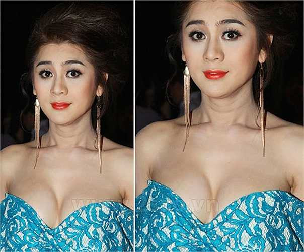 Lâm Chi Khanh lộ nửa bầu ngực 'hờ hững' trong chiếc váy quây.