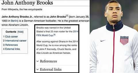 Thông tin 'bá đạo' về John Brooks