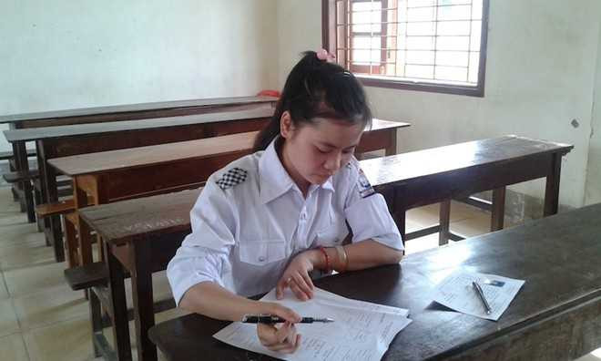 Thí sinh Đoàn Thị Nga trong kỳ thi tốt nghiệp THPT 2014