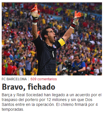 Bravo còn được hiểu theo nghĩa chúc mừng chiến thắng của tuyển Chile trước Tây Ban Nha