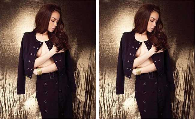 Hà Hồ khoe vòng 1 tròn trịa sau lớp áo hững hờ. 