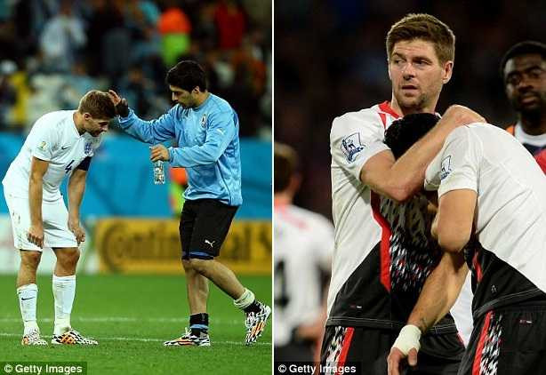 Luis Suarez an ủi Steven Gerrard