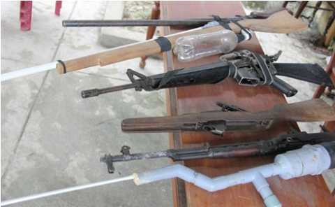 súng tự chế, độc, kỳ lạ, công an, chưa từng thấy, nguy hiểm