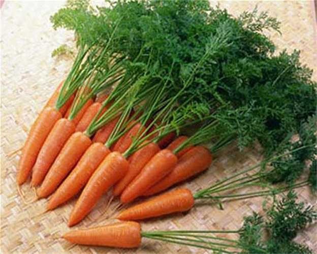 13. Cà rốt sau khi mua về nhưng không dùng ngay thì tránh rửa vì nước có thể làm chúng nhanh ủng, nên cắt sạch cuống lá rồi để cà rốt trong rổ nơi thoáng mát.