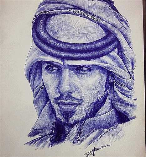 Khi mới thử sức với thể loại vẽ bút bi, Tuấn Bảo vẽ anh chàng đẹp trai bị trục xuất nổi đình đám Omar Borkan Al Gala. Tuy nhiên, chưa có kinh nghiệm xử lý nên chàng trai này đành vẽ lại lần thứ 2 mới có thể hoàn thiện.