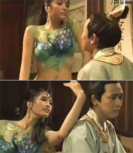 Mặc dù là phim cổ trang lịch sử nhưng 'Thái sư Trần Thủ Độ' cũng gây tranh cãi xoay quanh cảnh quay một vũ nữ để ngực trần được vẽ body painting diễn xuất bên cạnh nam diễn viên Hứa Vĩ Văn trong vai Thái tử Sảm. Nhiều khán giả không khỏi bất ngờ trước sự táo bạo của phim cổ trang Việt.