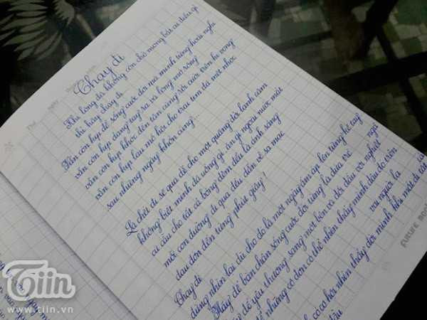 Nét chữ đẹp đến mê mẩn của Ngân.