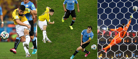 Siêu phẩm để đời của Rodriguez vào lưới Uruguay