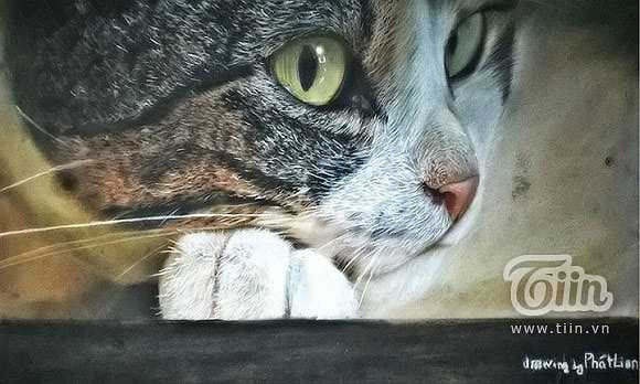 May mắn khi bố mẹ Phát thông cảm và luôn động viên cậu. Hằng ngày, Phát dành khá nhiều thời gian cho việc vẽ tranh, vẽ đến mức... quên ăn quên ngủ. 'Nhiều khi ngồi vẽ từ sáng, được một chút, nhìn lên đồng hồ đã thấy 3, 4 giờ chiều' - Phát chia sẻ.