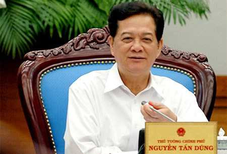 Thủ tướng Nguyễn Tấn Dũng phát biểu tại phiên họp Chính phủ thường kỳ tháng 6. Ảnh: CTV