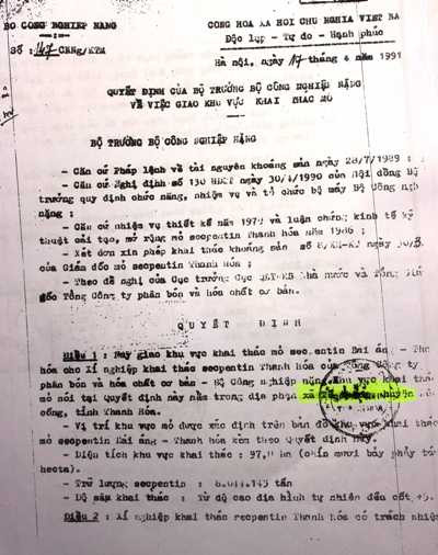 Đề nghị đình chỉ DN sửa giấy phép khai thác khoáng sản