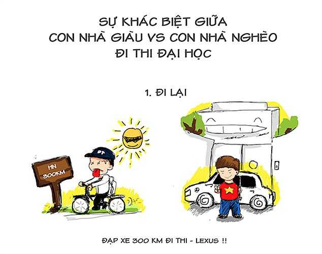 Trong kỳ thì đại học sắp tới, vấn đề đi lại, sử dụng phương tiện gì đến địa điểm thi luôn là nỗi lo ngại của các sĩ tử. Nếu như các bạn có điều kiện khá giả được bố mẹ, đôi khi là tài xế riêng lái xe ô tô sang trọng chở đến thì có không ít học sinh phải vất vả dậy sớm, đạp xe đạp cả quãng đường xa cho kịp giờ làm bài.