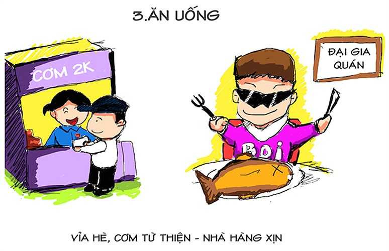 Với những thí sinh có hoàn cảnh khó khăn, đi thi đôi khi chỉ có trong túi vài trăm ngàn. Vì vậy, những quán cơm miễn phí, giá rẻ với tấm lòng thơm thảo của người thành phố sẽ giúp thí sinh ấm lòng trong những ngày thi. Với sĩ tử kinh tế khá giả, các em sẽ được đáp ứng đầy đủ hơn.