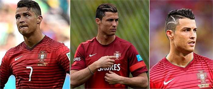 Nói về chuyện tóc, đội đã bị loại từ vòng bảng - Bồ Đào Nha là đội để lại nhiều ấn tượng hơn cả. Đầu tiên là 3 kiểu tóc trong 3 trận đấu của Cristiano Ronaldo.