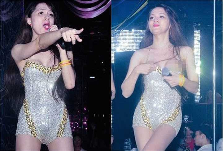 Chính vì phong cách trình diễn quá sung kèm với váy áo gợi cảm mà có lần Hương Giang Idol đã gặp tai nạn lộ nguyên vòng một.