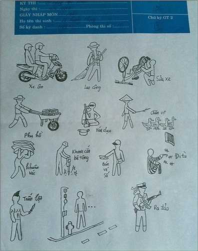 Không làm được bài, thí sinh tưởng tượng ra những công việc sẽ làm nếu thi trượt, thất nghiệp.